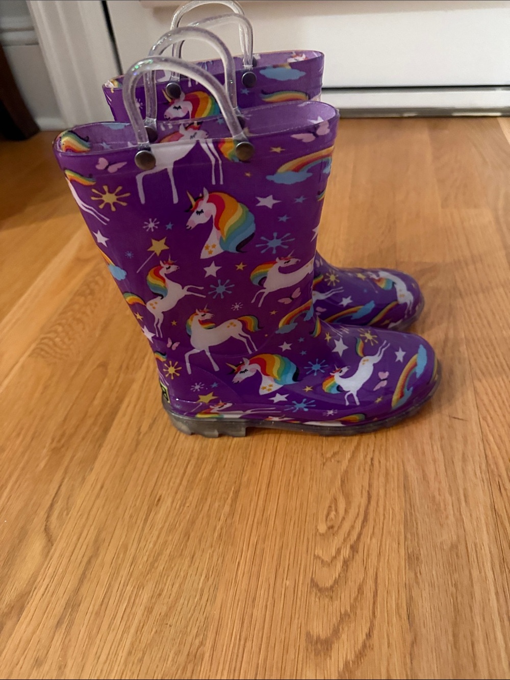 Western Chief Purple Unicorn Rainbow Kids Rain Boots